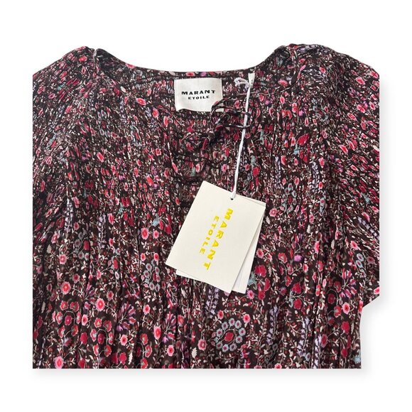 Isabel Marant Étoile Noanne Floral Mini Dress Brown FR 34 NWT - Picture 8 of 16